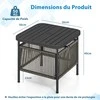 Promotions Lauko šoninis staliukas, 56x56x49 cm, juodos ir pilkos spalvos
