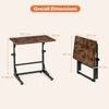 Promotions Šoninis staliukas 60x39x51-66 cm Rudas metalinis rėmas Sulankstomas