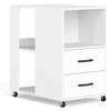 Promotions Šoninis staliukas 60x40x65,5 cm baltas, su laikymo vieta, su ratukais