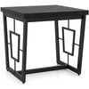 Promotions Šoninis staliukas 60x60x60 cm juodas, marmuro imitacija, metalinis rėmas