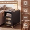 Promotions Šoninis staliukas su įkrovimo stotele, 60x35x61 cm, juodas, su laikymo vieta