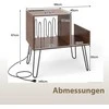 Promotions Šoninis staliukas su įkrovimo stotele, 66x45x67 cm, rudas, su laikymo vieta