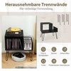 Promotions Šoninis staliukas su įkrovimo stotele, 66x45x67 cm, juodas, su laikymo vieta