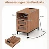 Promotions Šoninių staliukų komplektas, 60x35x61 cm, natūralios spalvos, rotangas, su laikymo vieta