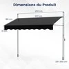 Promotions Spaustuvo markizė, 250x120x210-300 cm, Balta