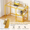 Promotions Stalas Grūdintas Stiklas su Plieno Rėmu 106x51x77,5 cm Auksas