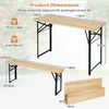 Promotions Stalo ir suolo komplektas 118x50x75 cm natūralaus sulankstomo medžio ir metalo