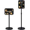 Promotions Stendai meniu rodymui, 2 vnt., reguliuojamo aukščio 83-130 cm, Ø28 cm, juodos spalvos
