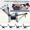 Promotions Stovyklavimo kėdžių rinkinys 152x83x75 cm Tamsiai mėlynas Reguliuojamas Sulankstomas