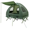 Promotions Stovyklavimo palapinės lova 5-in-1 Dvigulė 194x145x185 cm Žalia Nešiojama