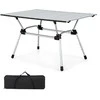 Promotions Stovyklavimo stalas, sulankstomas, tvirtas, aliuminis, 90.2x61x43.2-52.1 cm, sidabro spalvos