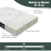 Promotions Sulankstoma putų čiužinys 193x80x10 cm baltas ir pilkas bambuko pluoštas