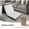 Promotions Sulankstoma putų čiužinys 193x80x10 cm baltas ir pilkas bambuko pluoštas