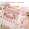Promotions Sulankstomas kūdikių keitimo stalas 81,3x66x95,3 cm rožinis su saugojimo vieta