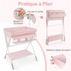 Promotions Sulankstomas kūdikių keitimo stalas 81,3x66x95,3 cm rožinis su saugojimo vieta