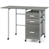 Promotions Sulankstomas rašomasis stalas 105x50x75 cm pilkas, metalinis rėmas, su laikymo vieta
