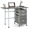 Promotions Sulankstomas rašomasis stalas 105x50x75 cm pilkas, metalinis rėmas, su laikymo vieta