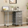 Promotions Sulankstomas rašomasis stalas 105x50x75 cm pilkas, metalinis rėmas, su laikymo vieta