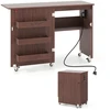 Promotions Sulankstomas siuvimo stalas su įkrovimo stotele 116x41x78 cm baltas
