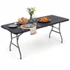 Promotions Sulankstomas stalas stovyklavimui 183x76x74 cm juodas