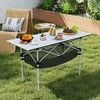 Promotions Sulankstomas stovyklavimo stalas, 119x55x69 cm, juodas ir sidabrinis
