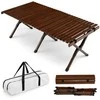 Promotions Sulankstomas stovyklavimo stalas, bambukas, 122x60x43,5 cm, rudas