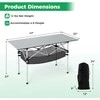 Promotions Sulankstomas stovyklavimo stalas, 119x55x69 cm, juodas ir sidabrinis