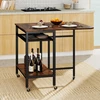 Promotions Sulankstomas virtuvinis stalas 80x75x75 cm, rudas, metalinis rėmas, su saugojimo vieta