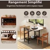 Promotions Sulankstomas virtuvinis stalas 80x75x75 cm, rudas, metalinis rėmas, su saugojimo vieta