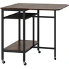 Promotions Sulankstomas virtuvinis stalas 80x75x75 cm, rudas, metalinis rėmas, su saugojimo vieta