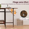 Promotions Sulankstomas virtuvinis stalas 80x75x75 cm, rudas, metalinis rėmas, su saugojimo vieta
