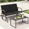 Promotions Supamasis suolas 74x115x84 cm Pilkas metalas, audinys, ąžuolo mediena