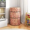 Promotions Taburečių komplektas, 3 dalių medžio kelmo formos, 38x38x25 cm, natūralus, PU oda