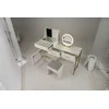 Promotions Tualetinis staliukas 136x43x127,5 cm baltas, LED veidrodis, taburetė, laikymas