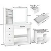 Promotions Tualetinis staliukas 96x40x135 cm baltas, LED stumdomas veidrodis, taburetė, laikymas