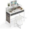 Promotions Tualetinis staliukas su taburete 110x50x95,5 cm baltas, su laikymo vieta