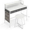 Promotions Tualetinis staliukas su taburete 110x50x95,5 cm baltas, su laikymo vieta