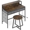 Promotions Tualetinis staliukas su taburete, 110x50x95.5 cm, rudas, su laikymo vieta