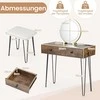 Promotions Tualetinis staliukas su veidrodžiu ir kėdute, 80x40x76 cm, rudas, su laikymo vieta