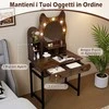 Promotions Tualetinis staliukas su veidrodžiu ir apšvietimu, 80x50x150 cm, rudas, su laikymo vieta