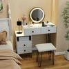 Promotions Tualetinis staliukas su veidrodžiu ir apšvietimu, 98x40x120 cm, balta, su laikymo vieta
