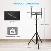 Promotions TV staliukas, reguliuojamo aukščio, 93x93x144-208,5 cm, juodas, metalas