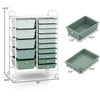 Promotions Universalus vežimėlis su ratukais, 15 stalčių, 63,5x36,8x87,6 cm, baltas/pilkas/rožinis/kreminis/geltonas