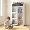 Promotions Vaikiška knygų lentyna namelio formos, saugojimo spintelė 64x30x116,5 cm, balta MDF