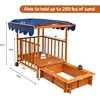 Promotions Vaikiška lauko medinė smėlio dėžė su ištraukiamu dangčiu ir ratukais 95x71x20 cm natūrali/mėlyna