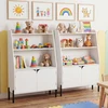 Promotions Vaikiška lentyna su 3 atviromis nišomis ir 2 durelėmis 80x30x121 cm balta