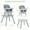 Promotions Vaikiška maitinimo kėdutė, 6-in-1 konvertuojama, 58x58x98 cm, pilka