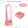 Promotions Vaikiška papuošalų spintelė su pilno ilgio veidrodžiu ir stalčiais 34,3x30,5x102,9/113 cm rožinė/balta