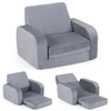 Promotions Vaikiška sofa-lova 3-in-1 transformuojama 91x50x31 cm Pilka kristalinė veliūrinė
