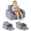 Promotions Vaikiška sofa-lova 3-in-1 transformuojama 91x50x31 cm Pilka kristalinė veliūrinė